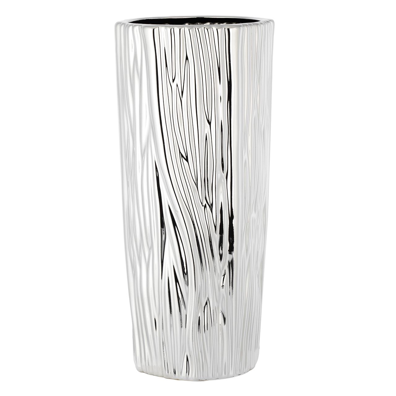 VASO ARGENTATO DECORO CORTECCIA H. 40